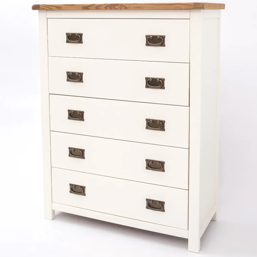Lovere 5 Drawer Chest of Drawers - White