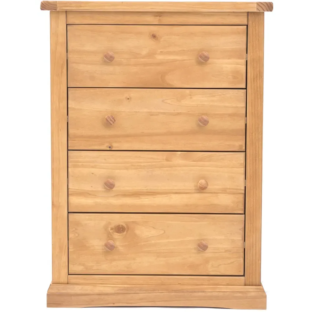 Lucca 4 Drawer Chest of Drawers - Brown, Pine