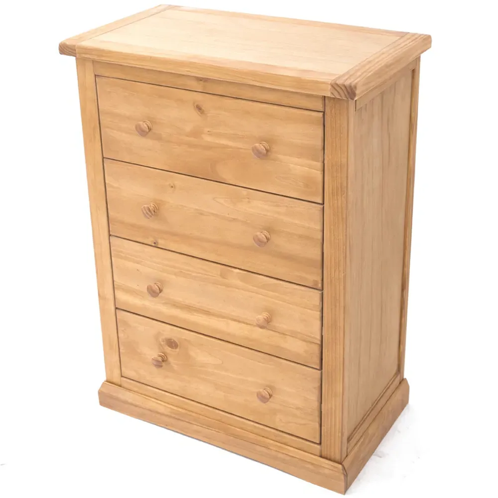 Lucca 4 Drawer Chest of Drawers - Brown, Pine
