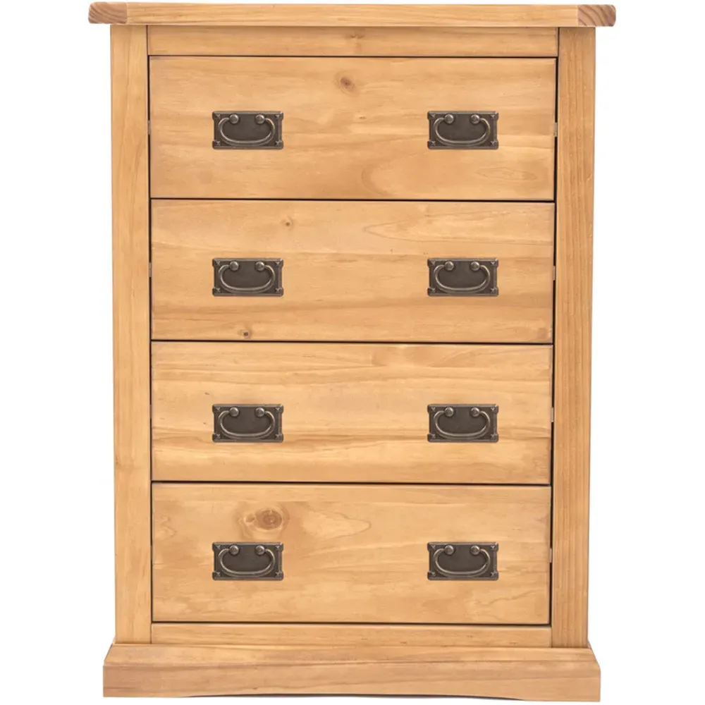 Lucca 4 Drawer Chest of Drawers - Brown, Pine
