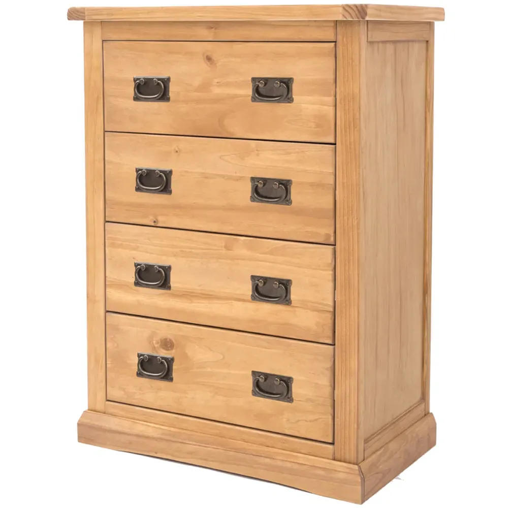 Lucca 4 Drawer Chest of Drawers - Brown, Pine