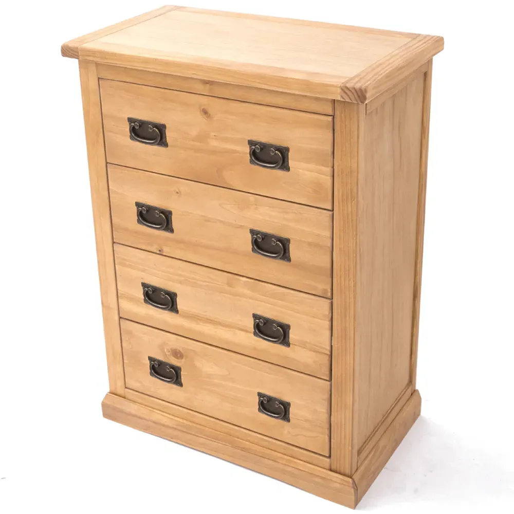 Lucca 4 Drawer Chest of Drawers - Brown, Pine