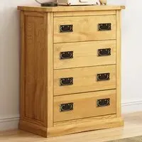 Lucca 4 Drawer Chest of Drawers - Brown, Pine