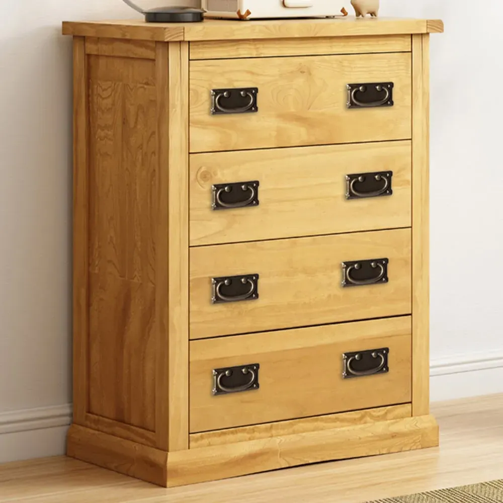 Lucca 4 Drawer Chest of Drawers - Brown, Pine image