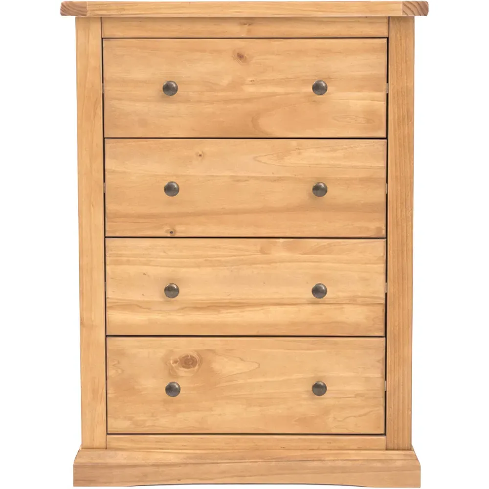 Lucca 4 Drawer Chest of Drawers - Brown, Pine