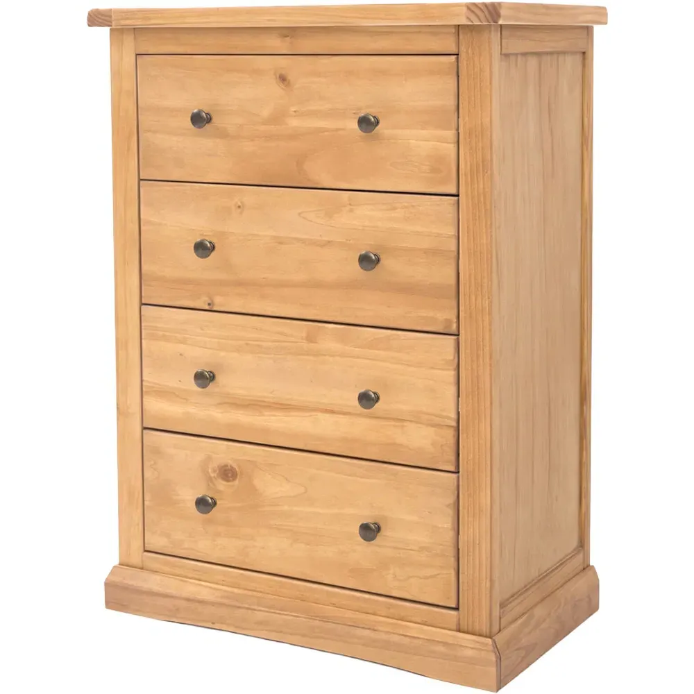 Lucca 4 Drawer Chest of Drawers - Brown, Pine