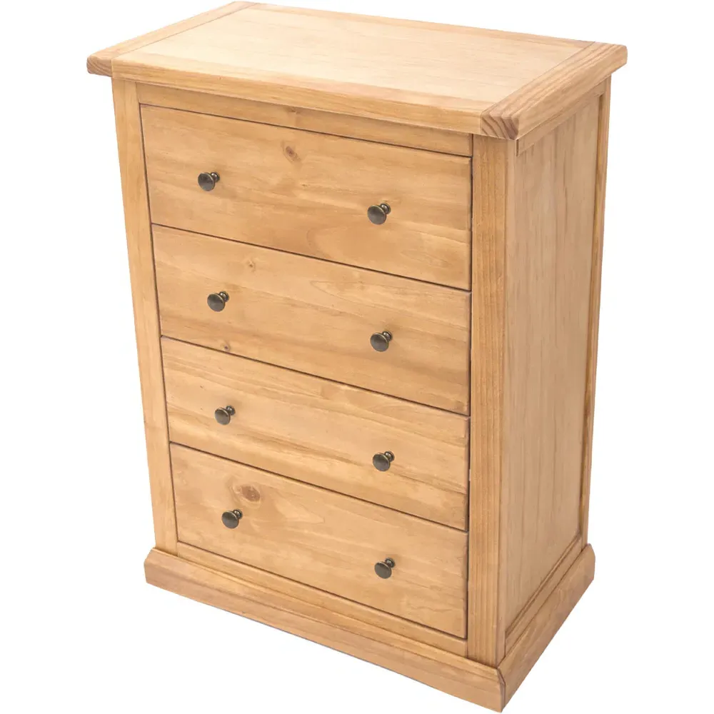 Lucca 4 Drawer Chest of Drawers - Brown, Pine