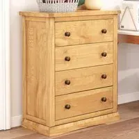 Lucca 4 Drawer Chest of Drawers - Brown, Pine