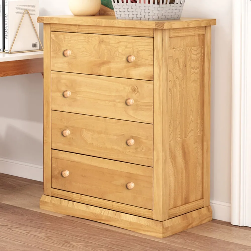 Lucca 4 Drawer Chest of Drawers - Brown, Pine image