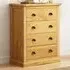 Lucca 4 Drawer Chest of Drawers with Brass Handles - Brown