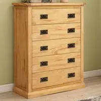 Lucca 5 Drawer Chest of Drawers - Brown, Pine