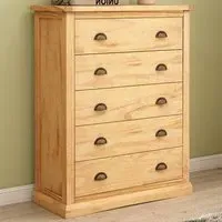 Lucca 5 Drawer Chest of Drawers - Brown, Pine