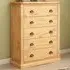 Lucca 5 Drawer Chest of Drawers - Brown, Pine