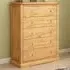 Lucca 5 Drawer Chest of Drawers - Brown, Pine Wood