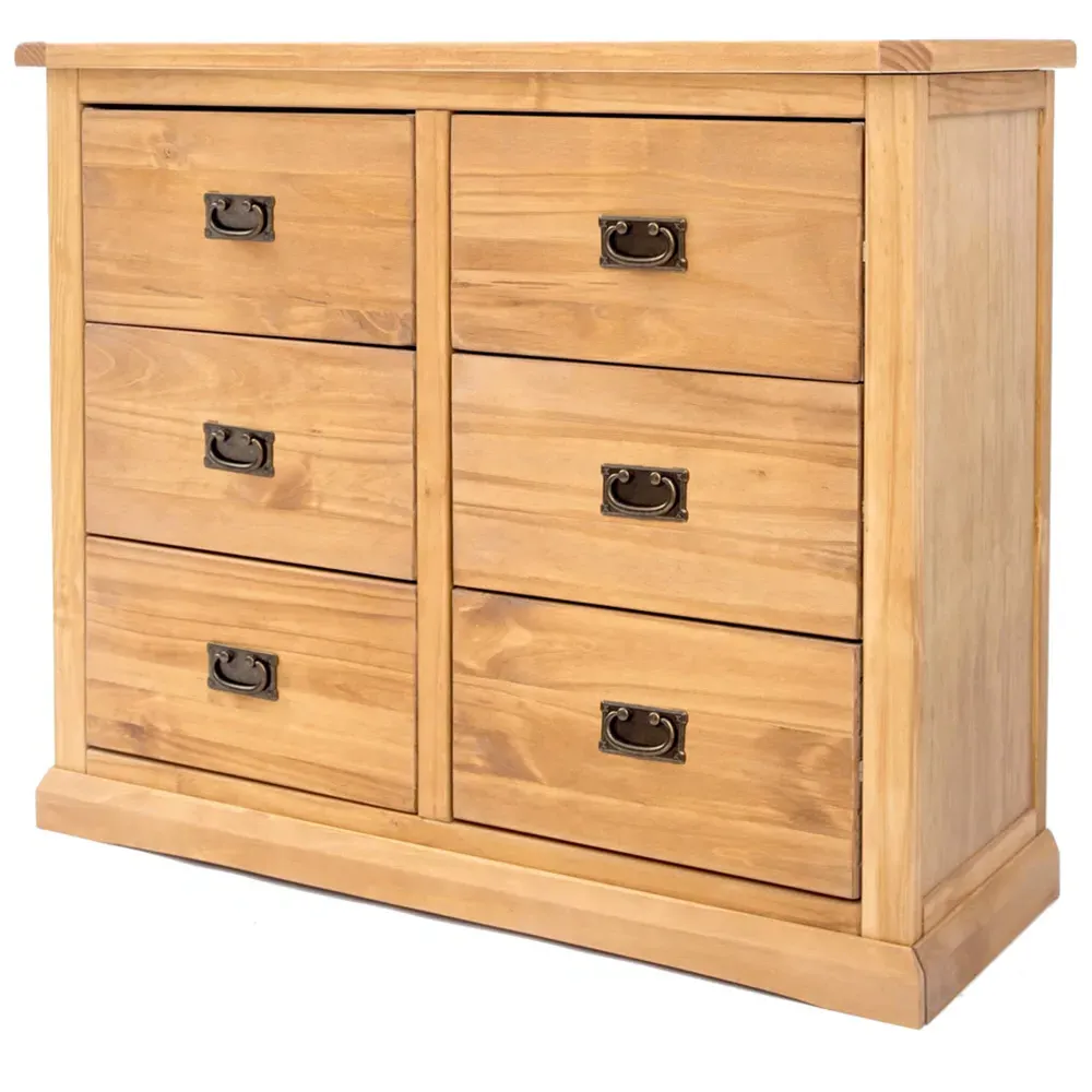 Lucca 6 Drawer Chest of Drawers - Brown, Pine