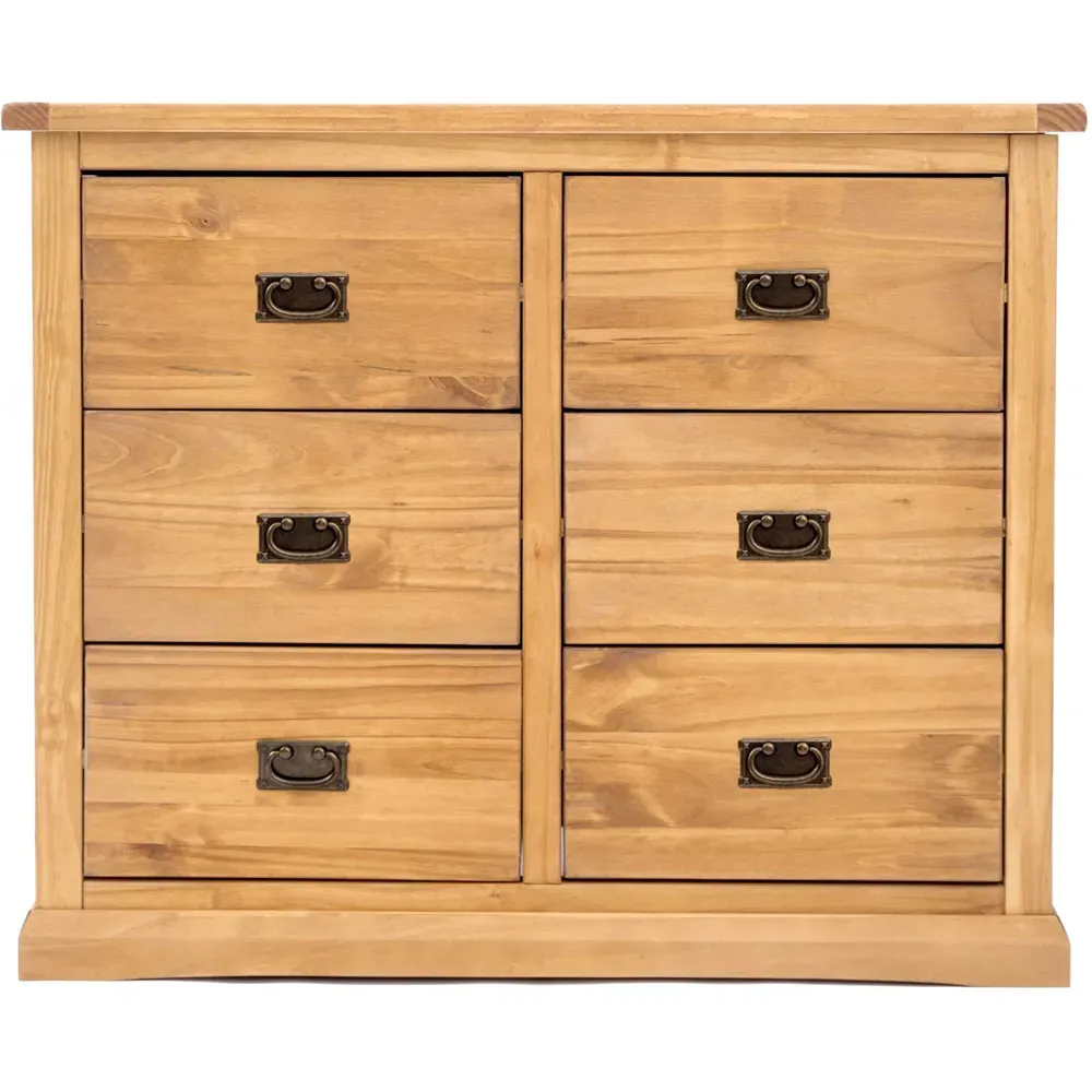 Lucca 6 Drawer Chest of Drawers - Brown, Pine
