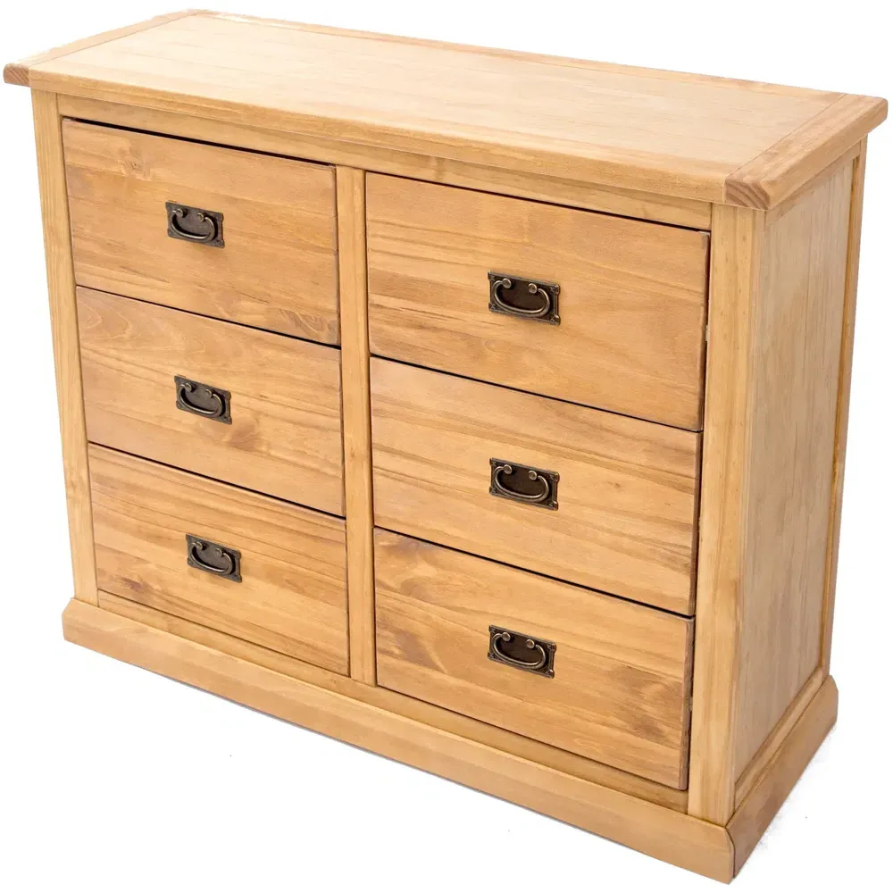 Lucca 6 Drawer Chest of Drawers - Brown, Pine