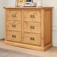 Lucca 6 Drawer Chest of Drawers - Brown, Pine