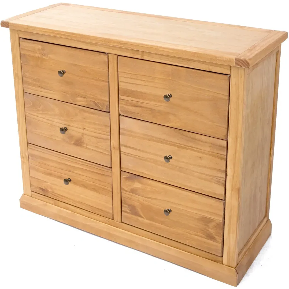 Lucca 6 Drawer Chest of Drawers - Brown, Pine
