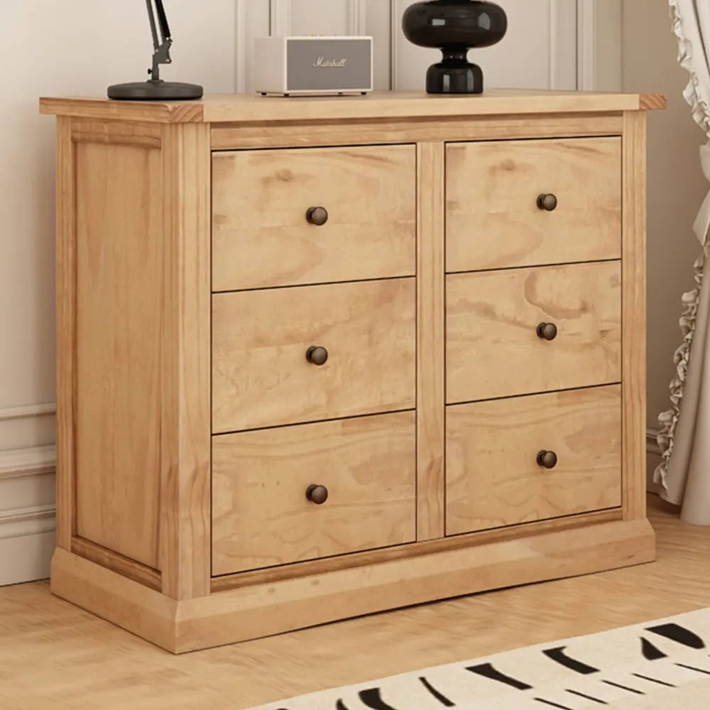 Lucca 6 Drawer Chest of Drawers - Brown, Pine