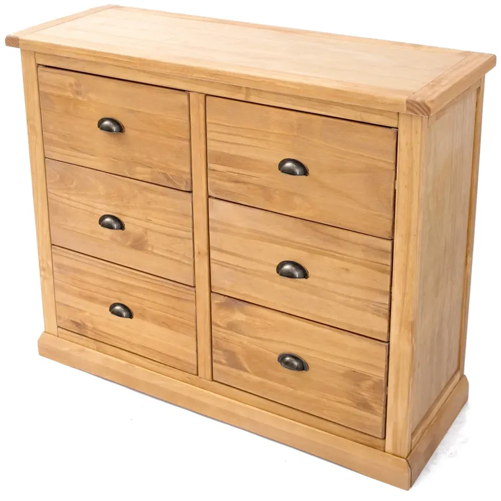 Lucca 6 Drawer Chest of Drawers - Brown, Pine