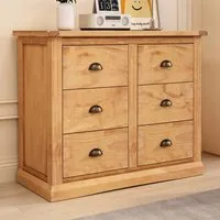 Lucca 6 Drawer Chest of Drawers - Brown, Pine