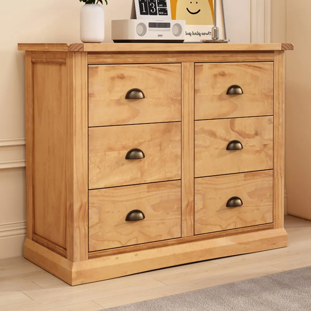 Lucca 6 Drawer Chest of Drawers - Brown, Pine