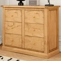 Lucca 6 Drawer Chest of Drawers - Brown, Pine Wood