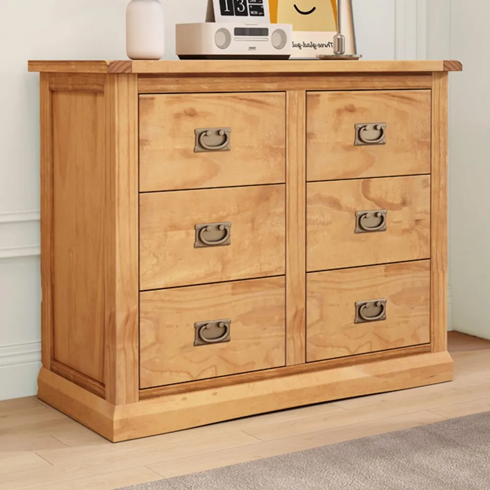 Lucca 6 Drawer Chest of Drawers - Brown, Pine