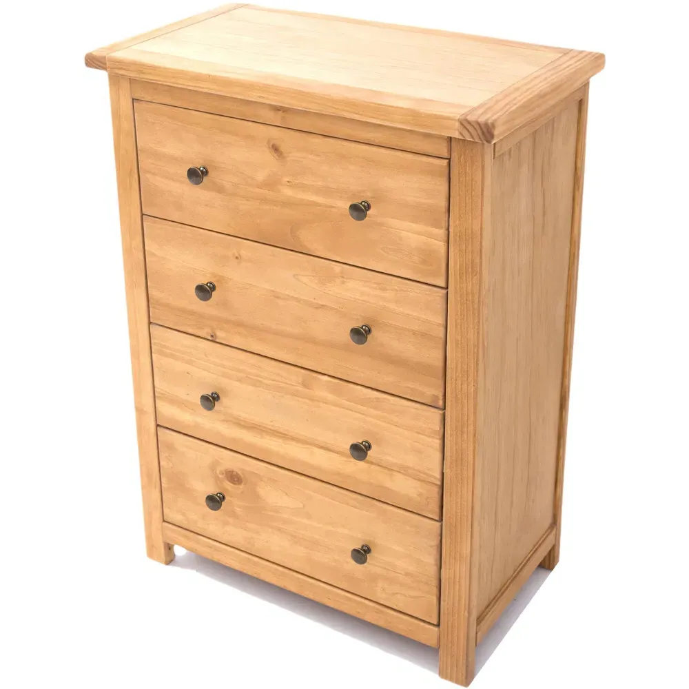 Lugo 4 Drawer Chest of Drawers - Brown, Pine