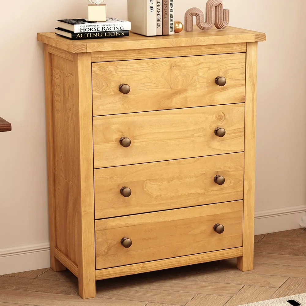 Lugo 4 Drawer Chest of Drawers - Brown, Pine