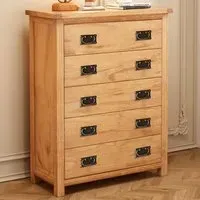 Lugo 5 Drawer Chest of Drawers - Brown, Pine