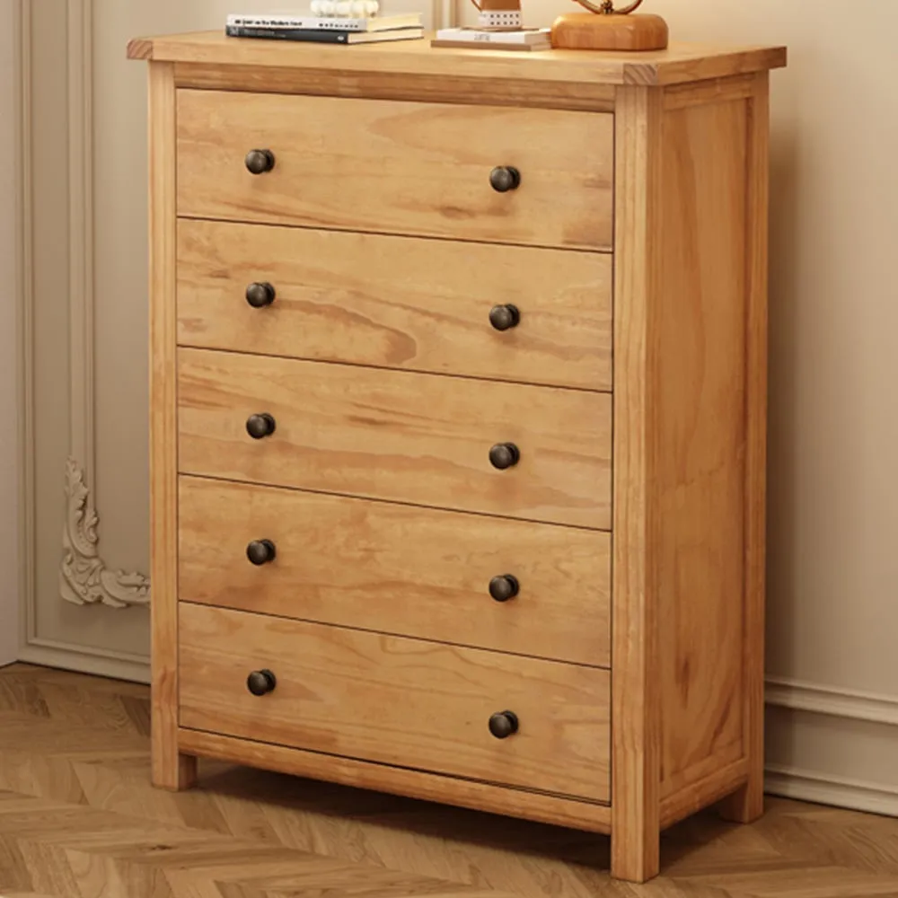 Lugo 5 Drawer Chest of Drawers - Brown, Pine image