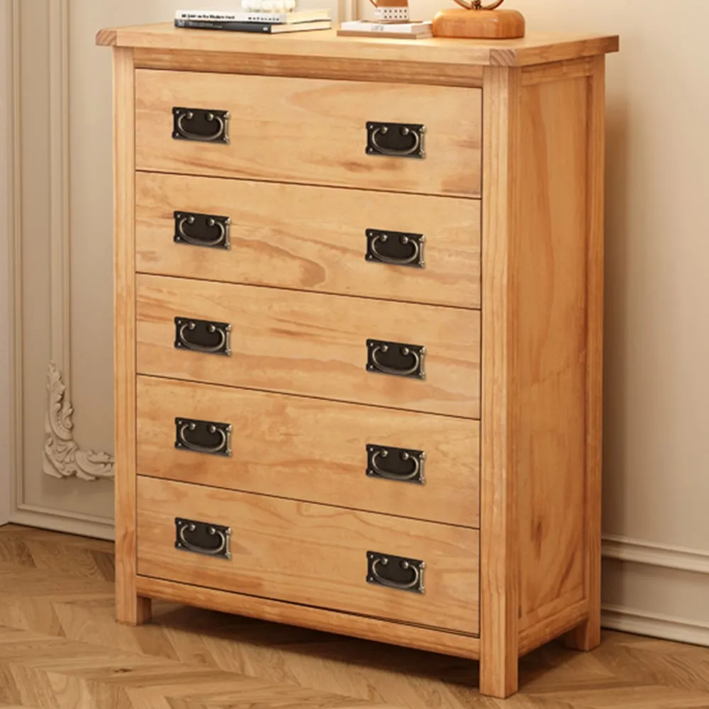 Lugo 5 Drawer Chest of Drawers - Brown, Pine