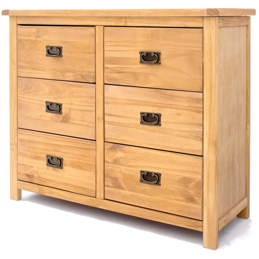 Lugo 6 Drawer Chest of Drawers - Brown, Pine