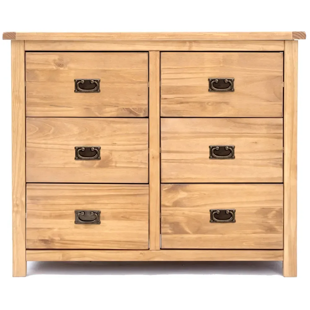 Lugo 6 Drawer Chest of Drawers - Brown, Pine