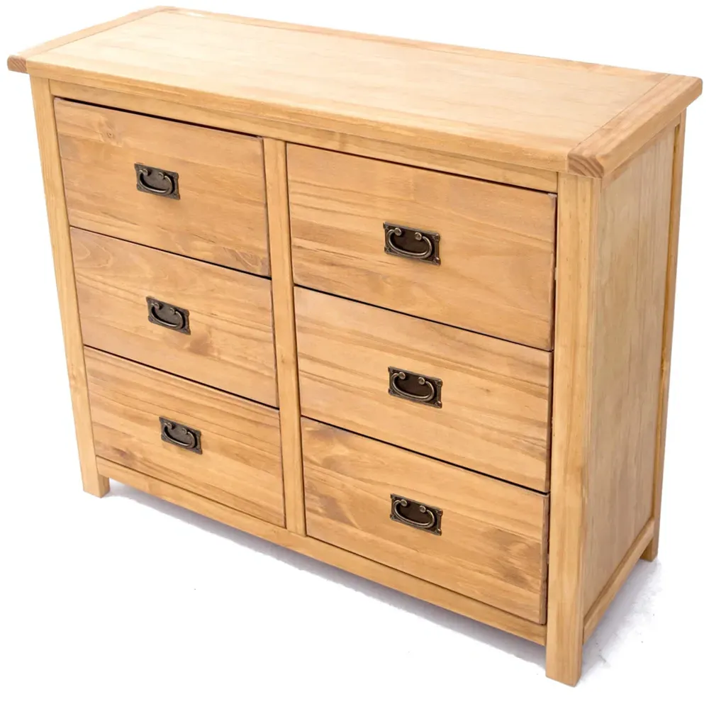 Lugo 6 Drawer Chest of Drawers - Brown, Pine