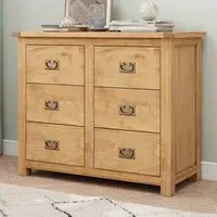 Lugo 6 Drawer Chest of Drawers - Brown, Pine