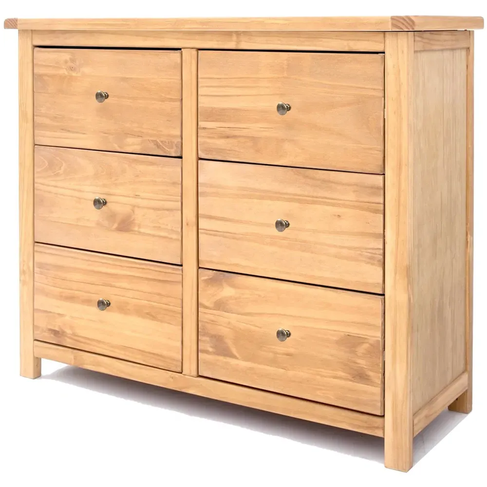Lugo 6 Drawer Chest of Drawers - Brown, Pine