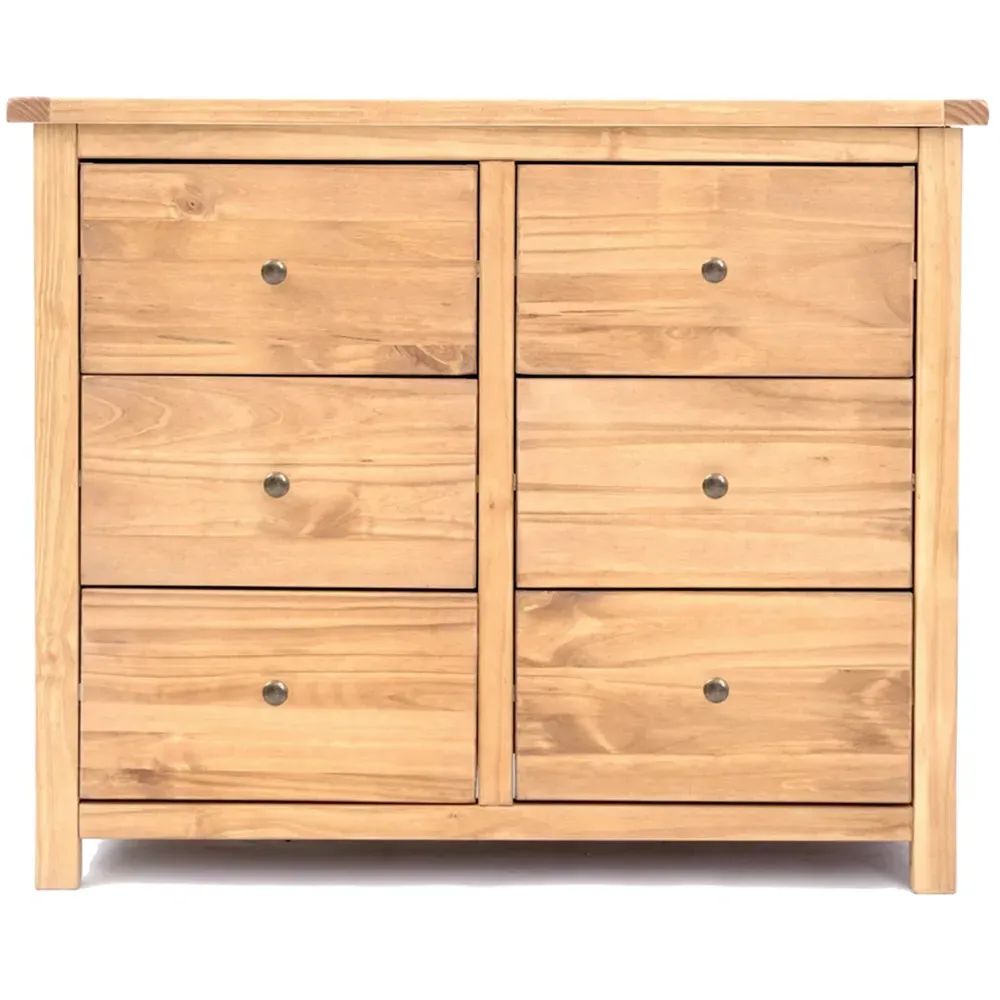 Lugo 6 Drawer Chest of Drawers - Brown, Pine