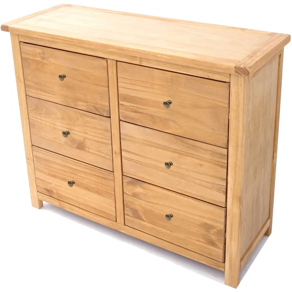 Lugo 6 Drawer Chest of Drawers - Brown, Pine