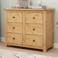 Lugo 6 Drawer Chest of Drawers - Brown, Pine