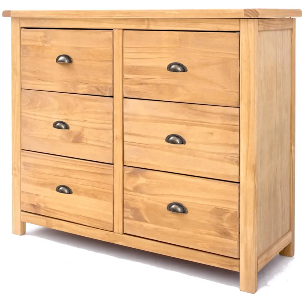 Lugo 6 Drawer Chest of Drawers - Brown, Pine