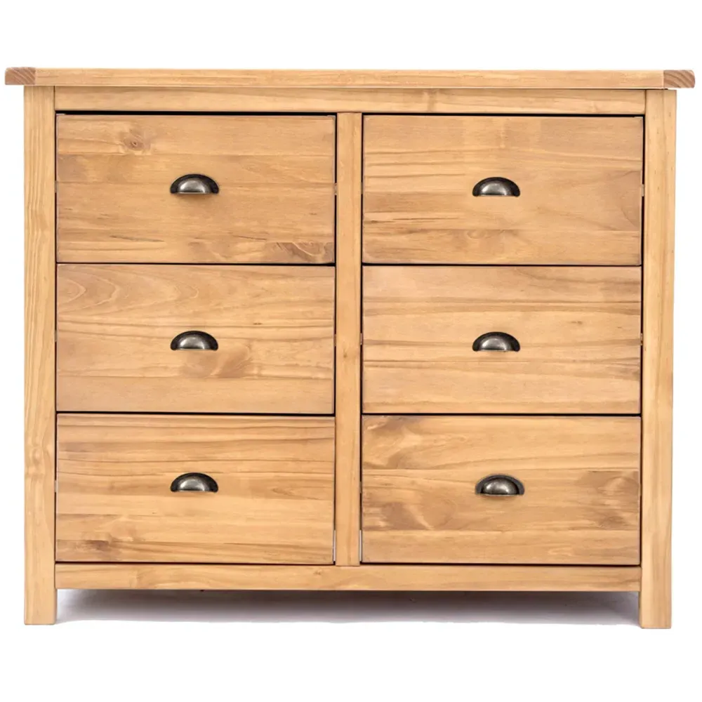 Lugo 6 Drawer Chest of Drawers - Brown, Pine