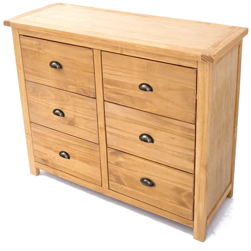 Lugo 6 Drawer Chest of Drawers - Brown, Pine
