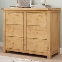 Lugo 6 Drawer Chest of Drawers - Brown, Pine Wood
