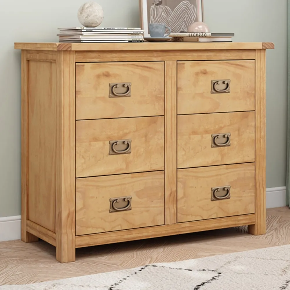 Lugo 6 Drawer Chest of Drawers - Brown, Pine