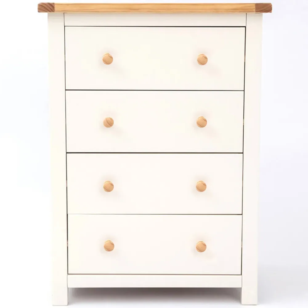 Maggiori 4 Drawer Chest of Drawers - Off White, Pine Wood
