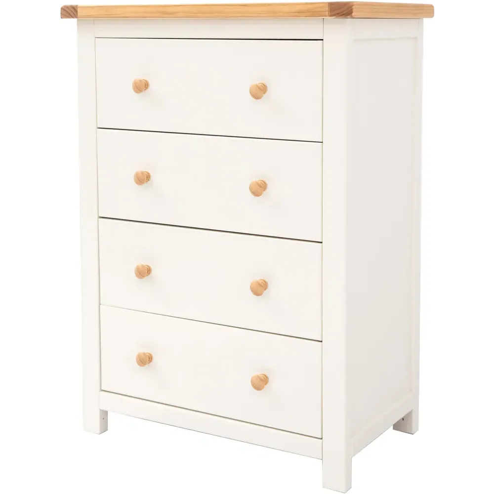 Maggiori 4 Drawer Chest of Drawers - Off White, Pine Wood
