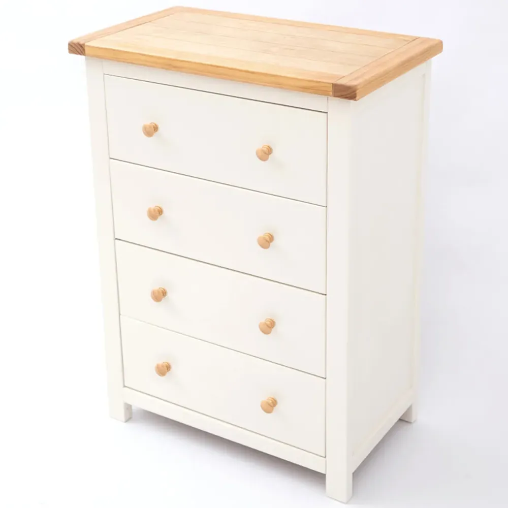 Maggiori 4 Drawer Chest of Drawers - Off White, Pine Wood